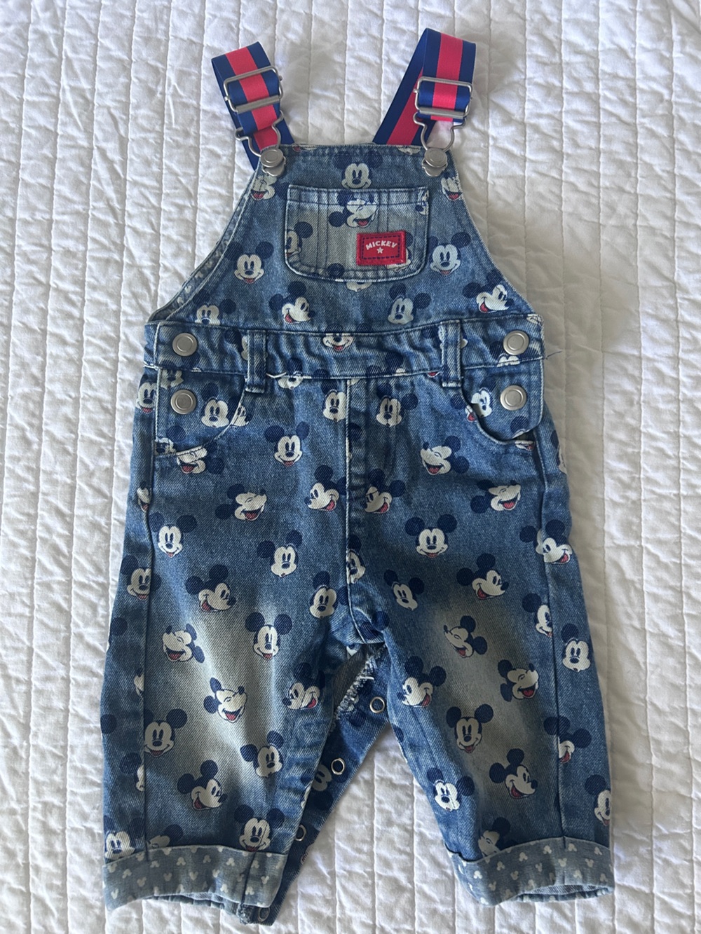 Mickey Mouse Denim Overalls Disney 3-6 months
